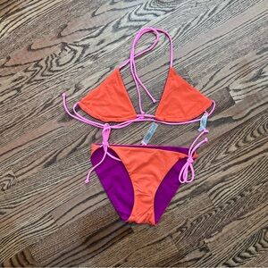 VS NWOT size medium maroon cranberry orange pink bikini